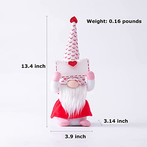 ZWPY 2 Paquetes Santa GNOME Muñeco de Peluche sobre Amor Sombrero del día de San Valentín Tela de Elfo Muñeca de Peluche Hecha a Mano Decoración de Mesa Escaparate Regalo de cumpleaños de Navidad