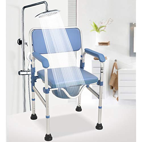 ZWYSL Sillas de Ruedas Baño Aseo Hombre de la Silla de baño y WC El Asiento del Inodoro se Puede Sacar fácilmente Plegable portátil Durablefolding IR al baño (Color : B)