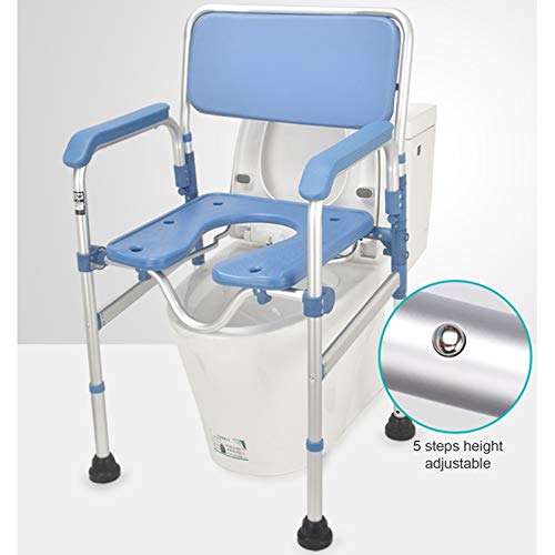 ZWYSL Sillas de Ruedas Baño Aseo Hombre de la Silla de baño y WC El Asiento del Inodoro se Puede Sacar fácilmente Plegable portátil Durablefolding IR al baño (Color : B)