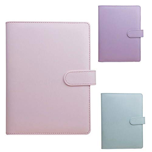 1 organizador de piel tamaño A5, cuaderno de piel, reutilizable, tapa de piel acolchada, papel no incluido, color morado