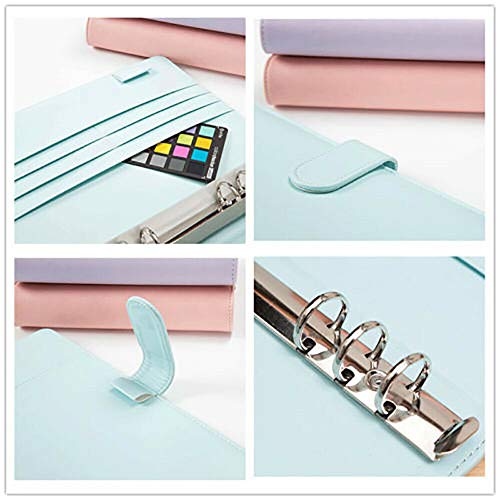 1 organizador de piel tamaño A5, cuaderno de piel, reutilizable, tapa de piel acolchada, papel no incluido, color morado