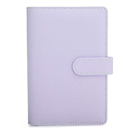 1 organizador de piel tamaño A5, cuaderno de piel, reutilizable, tapa de piel acolchada, papel no incluido, color morado