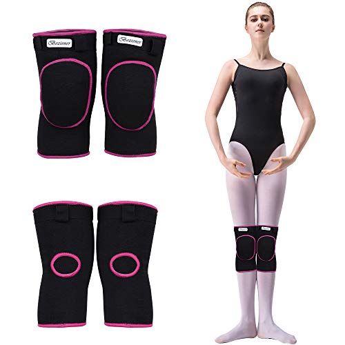1 Par Rodilleras Deportivas de Esponja Apoyo de la Rodilla Unisex para Crossfit Voleibol Bicicleta Baloncesto Rosa L