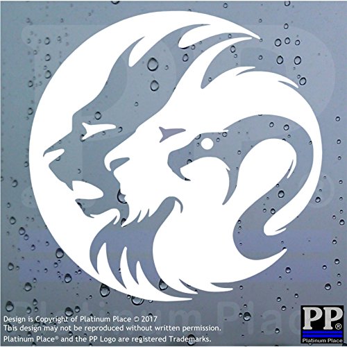 1 x cabezas de león con serpiente blanca-coche,furgoneta,puerta,ventana,pegatina,cartel,interno,externo,2,1,uno, dos, león, escala,África,Caza,Pose,Luna,Luz de luna,Silueta, Primal, Animal, Apex,Pack