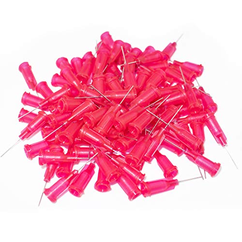 100 piezas Aguja dispensadora 1/2" 25G aguja roma, Dispensador de líquido industrial con Luer Lock para distribución Aceite Pegamento Líquido y Tinta