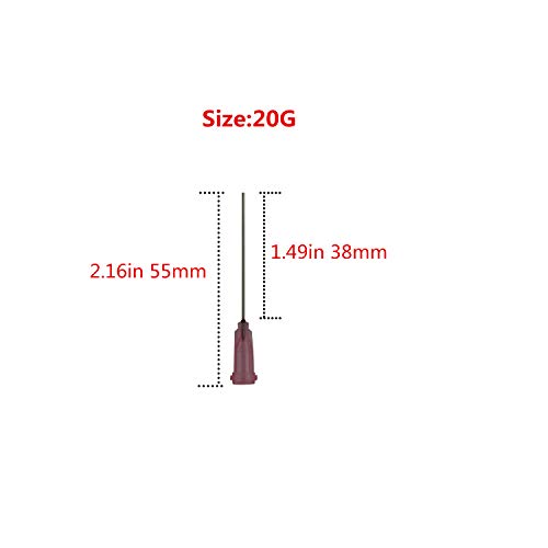 100pack Blunt Tip Needles para Experimentos, Uso industrial (20G-0.9 * 38mm) Agujas de punta roma, aguja roma, agujas dispensadoras de plástico industrial, punta roma