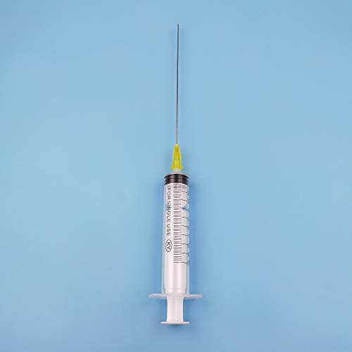 10pack jeringa de 10 ml con 10pack 20G 0.9-100mm Agujas de punta roma para experimentos, aguja dispensadora sin filo Aguja dispensadora conjunto de jeringa jeringa de plástico jeringa desechable