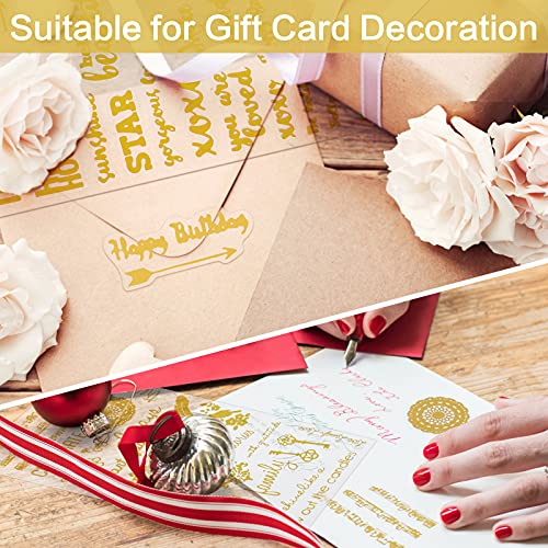 12 Hojas Pegatinas autoadhesiva Pegatinas Letras Dorado Pegatinas Scrapbooking Etiqueta Adhesiva Brillante Ideal para Decorar Agendas, Cuadernos, Calendario, Planificadores Semanales y Tarjetas