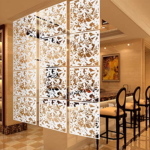 12 Paneles Separadores de Habitación para Colgar Divisor habitación Separador separación Espacios divisoria Pared en el Hogar, Hotel, Oficina, Bar, Decoración (Blanco)