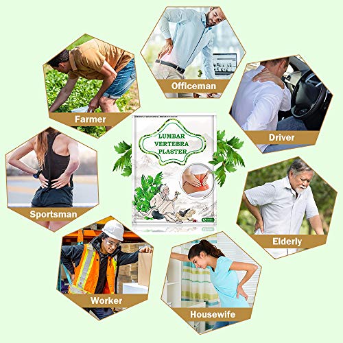 12 Pegatinas Parche para Aliviar El Dolor, Parche Autocalentable, Parche Lumbar Autocalentables de Ajenjo Natural, para Aliviar El Dolor De Espalda Dolor De Cuello Dolor De Hombro