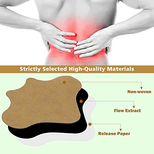 12 Pegatinas Parche para Aliviar El Dolor, Parche Autocalentable, Parche Lumbar Autocalentables de Ajenjo Natural, para Aliviar El Dolor De Espalda Dolor De Cuello Dolor De Hombro