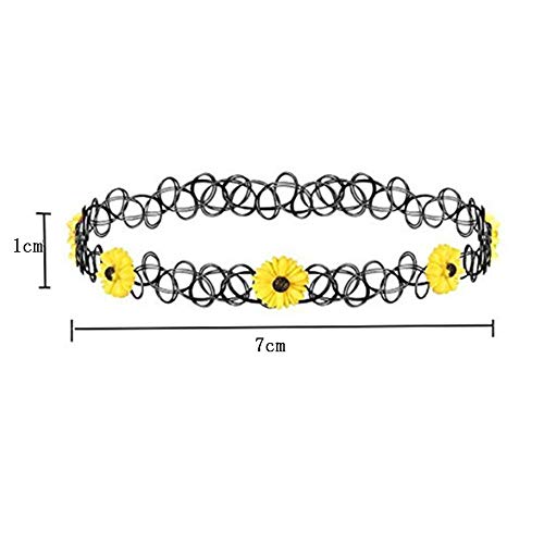 12 Piezas Collar de Tatuaje,Tattoo Choker Elástico,Choker Collar de Caucho Estiramiento Gótico Tatuaje Henna Elástico Collar de Ahogador Conjunto