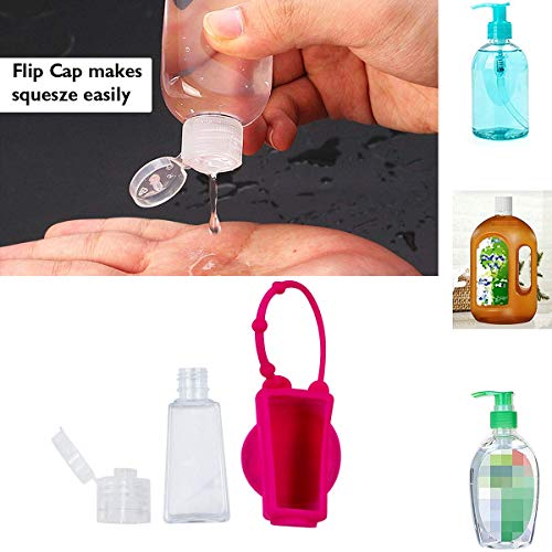 12pcs Botellas plásticas de Viaje de 30ml con Clips y caricaturas para la Escuela el Exterior y el Campamento