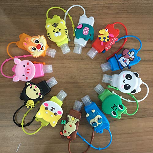 12pcs Botellas plásticas de Viaje de 30ml con Clips y caricaturas para la Escuela el Exterior y el Campamento