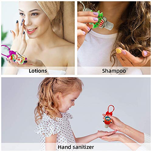 12pcs Botellas plásticas de Viaje de 30ml con Clips y caricaturas para la Escuela el Exterior y el Campamento