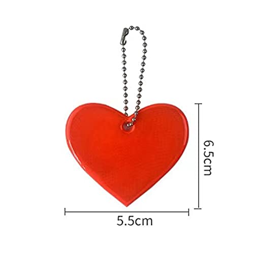 13 piezas de seguridad reflectante colgante colgante de corazón infantil reflector colgante con cadenas para mochila escolar mochila ciclismo caminar, correr cochecito silla de ruedas ruedas
