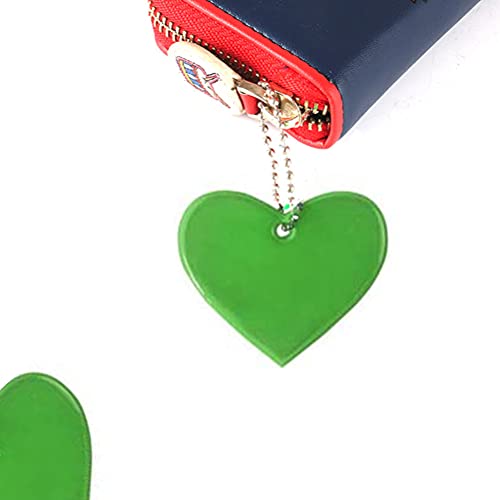 13 piezas de seguridad reflectante colgante colgante de corazón infantil reflector colgante con cadenas para mochila escolar mochila ciclismo caminar, correr cochecito silla de ruedas ruedas