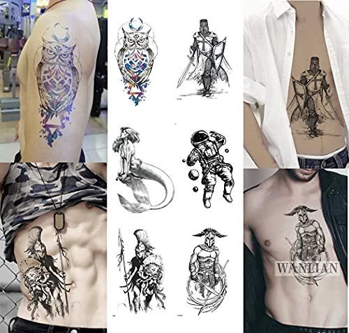 14 Pegatinas De Tatuaje Temporal (8 Pegatinas De Tatuaje De Brazo Completo Para Hombres Y Mujeres) "6 Pegatinas De Tatuaje De Medio Brazo Para Hombres Y Mujeres"