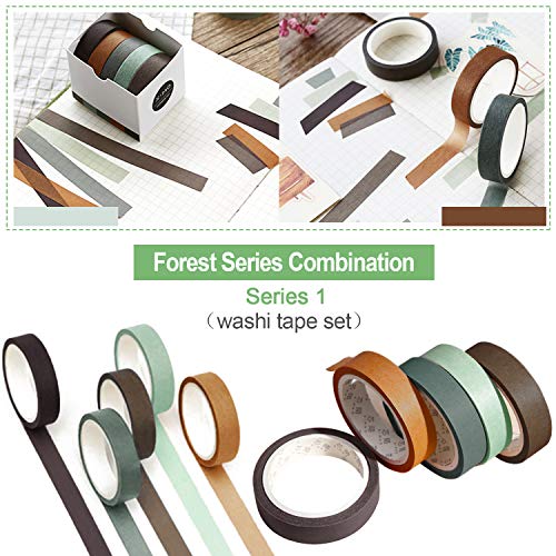 15 Rollos Washi Tape Set Color Sólido, Kalolary Cintas Adhesivas Coloridas, Cintas Washi Suministros para álbumes de Rrecortes, Maestros, Pintores y Niños, Scrapbooking DIY Manualidades