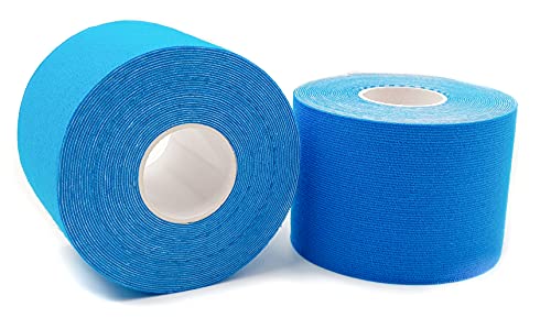 2 cintas kinesiológicas de color azul axion | Vendaje resistente al agua y al sudor | Cinta adhesiva deportiva para un soporte muscular para los ejercicios