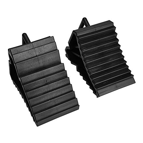 2 Piezas Calzo para Ruedas, Bloqueo de Rueda Cuñas para Ruedas para Caravana Camión Coche Remolque, Plástico Industrial de Alta Resistencia