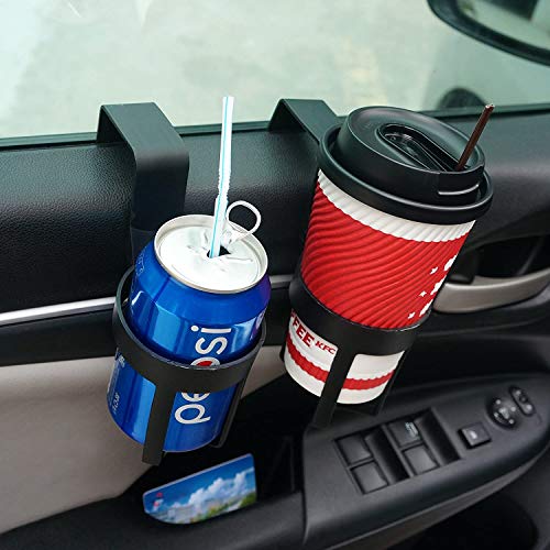 2 soportes para botellas para coche, color negro, montaje en la parte interior de la ventanilla del camión