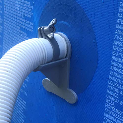 2 Soportes para Tubos de Piscina, Soporte de Color Gris para Tubos de 30 mm a 37 mm diseñados para Adaptarse a Piscinas Intex