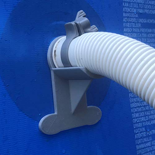 2 Soportes para Tubos de Piscina, Soporte de Color Gris para Tubos de 30 mm a 37 mm diseñados para Adaptarse a Piscinas Intex