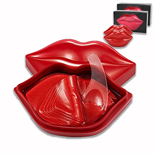 2 x Máscara de Labios, 40Pcs Mascarilla para los Labios, 2 Cajas de Parches Labiales Hidratantes Nutritivos, Almohadillas Labiales Hidratantes para Antiarrugas, Antienvejecimiento Hidrata los Labios