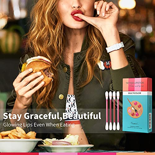 20 piezas / cajas cigarrillos desechables hisopos de algodón lápiz labial lápiz labial líquido resistente al agua duradero lápiz labial antiadherente sanitario y portátil para dama