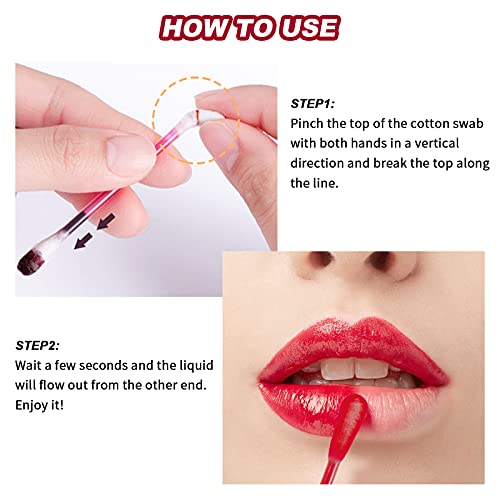 20 piezas / cajas cigarrillos desechables hisopos de algodón lápiz labial lápiz labial líquido resistente al agua duradero lápiz labial antiadherente sanitario y portátil para dama