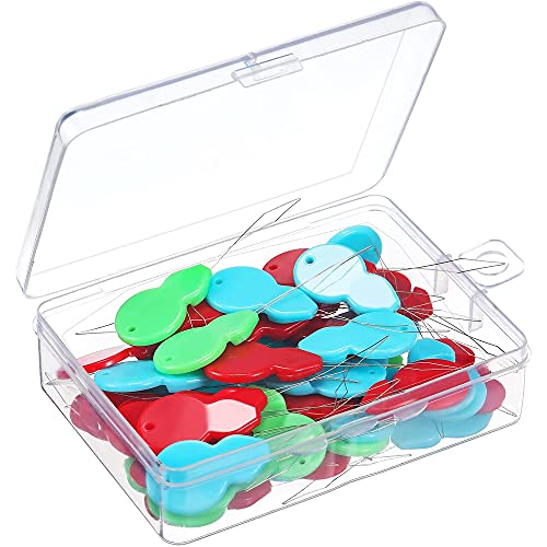 20 Piezas Enhebradores de Agujas de Plástico con Caja Transprente, Colores Variados