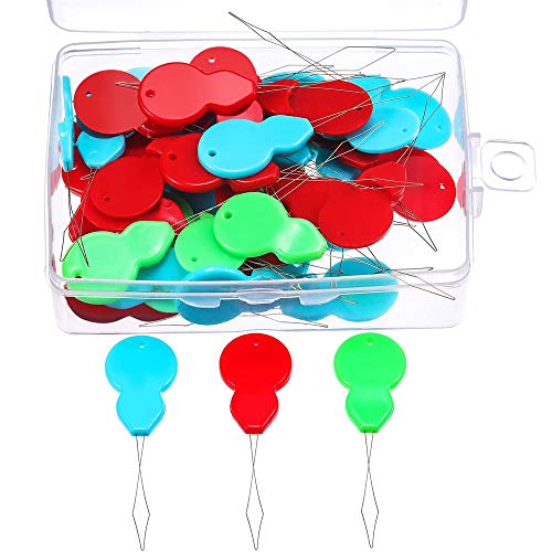 20 Piezas Enhebradores de Agujas de Plástico con Caja Transprente, Colores Variados