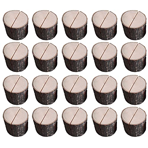 20 pzas Portatarjetas de Madera, Soporte para Tarjetas de Números, Soporte para Tarjetas de Notas, Portatarjetas con Nombre Portatarjetas de Madera Portapapeles para Decoraciones de Bodas y Fiesta