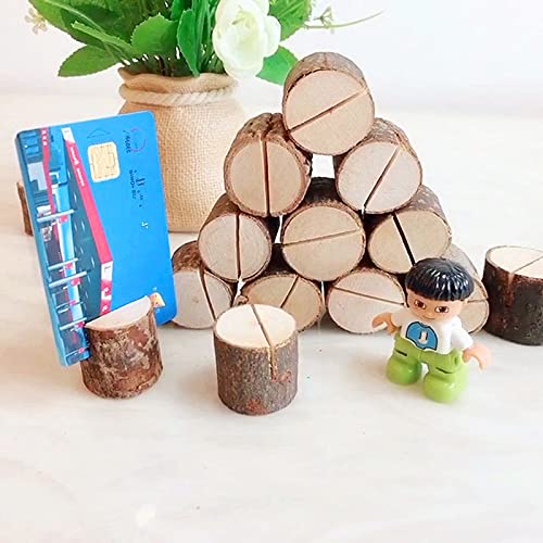 20 pzas Portatarjetas de Madera, Soporte para Tarjetas de Números, Soporte para Tarjetas de Notas, Portatarjetas con Nombre Portatarjetas de Madera Portapapeles para Decoraciones de Bodas y Fiesta