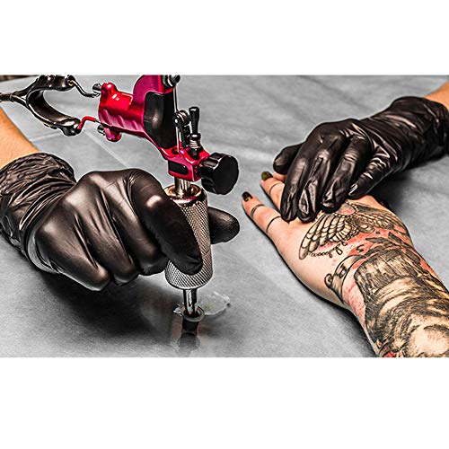 200 Piezas - Guantes Desechables - GUARD 5 - Guantes de nitrilo Negro - Guantes de Cocina Desechables Tatuaje Artista mecánico o médico (Medium)