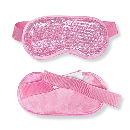 2019 Máscara de gel para ojos con correa ajustable para terapia de frío caliente, relajante, mascarilla de gel relajante, antifaz para dormir