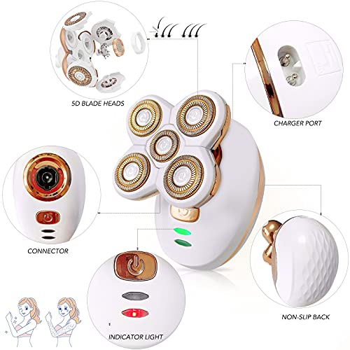 2021 Upgrade - Afeitadora eléctrica para mujer, sin dolor, impermeable, depiladora para el cuerpo femenino, recargable e inalámbrica, recortadora para piernas, cara, cuerpo, axilas