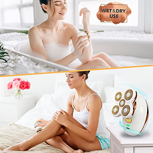 2021 Upgrade - Afeitadora eléctrica para mujer, sin dolor, impermeable, depiladora para el cuerpo femenino, recargable e inalámbrica, recortadora para piernas, cara, cuerpo, axilas