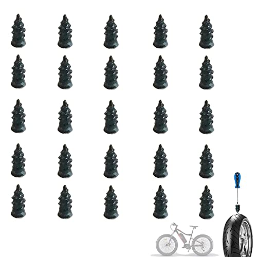 25 Piezas Reparación de Neumáticos al Vacío,Reparación de Neumáticos Clavo de Goma,Herramienta Reparación Rápida,Repare Los Orificios de Los Neumáticos de 0,1 ~ 3 mm,para Auto Motocicleta Reparación