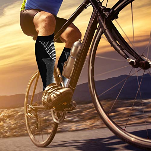 3 Pares Calcetines de compresión Medias de compresión para Hombres y Mujeres deporte trotar correr volar viajar embarazo y aumentar la circulación sanguínea la regeneración