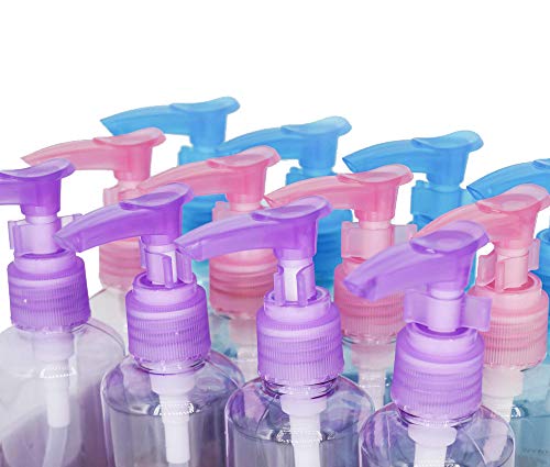 3 pcs Botes Transparentes rellenables vacíos con dosificador para Gel hidroalcohólico, Gel, champú, Viaje, Maquillaje, cosmético 100 ml