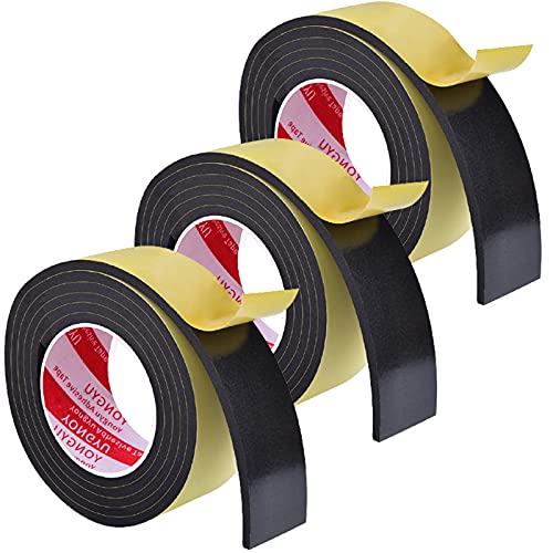 3 Rollos Cinta De Sellado De Espuma Cinta De Espuma Autoadhesiva Tira De Sellado Ventana Junta 5m x 15mm (W) x5mm (D) Para Insonorización De Puertas y Ventanas, Anticolisión, a Prueba De Golpes