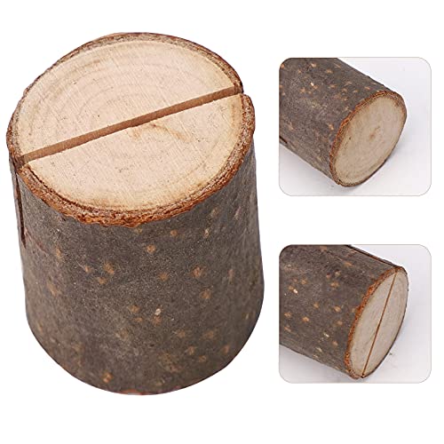 30 Set Portatarjetas de Madera,Soporte para Tarjetas de Notas con Tarjetas Kraft para la Decoración de la Oficina en Casa de la Fiesta de Navidad de la Boda