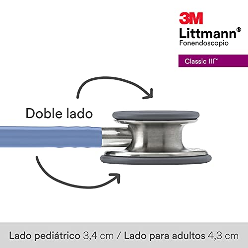 3M Littmann Classic III Fonendoscopio para monitorización, tubo Azul Cielo, 69 cm, 5630