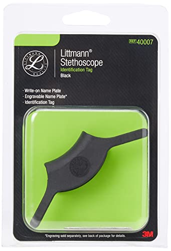 3M Littmann Etiqueta de identificación para fonendoscopios, Negra, 40007
