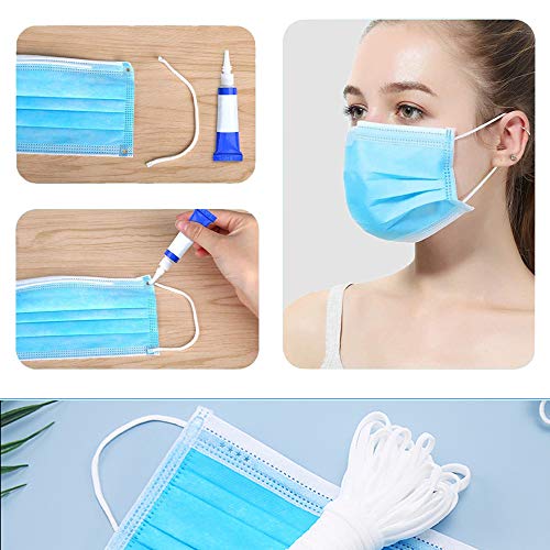 【3mm 100Metros】Cordón Goma Elástico Bandas, 3mm Blanco/Negro Redondo Cintas elásticas, Goma Elastica Costura, Cuerda Elastica 3mm para Elástico de Cuerda Tela Coser Ropa Costura DIY Manualidades