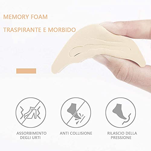 4 pares de almohadillas de relleno de punta ajustable para zapatos de relleno reutilizable para zapatos demasiado grandes para mujer, hombre, unisex, zapatos bajos, zapatillas de gimnasia