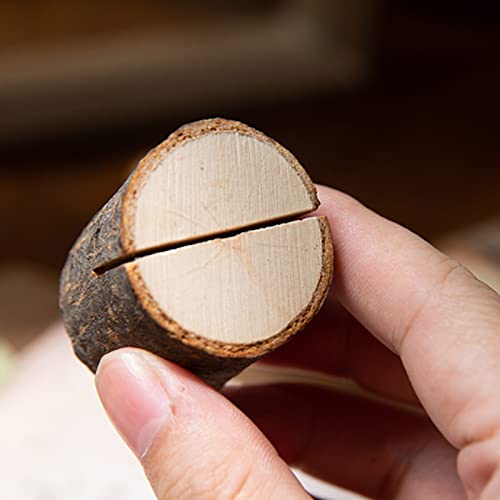 40 portatarjetas rústico de madera con soporte de madera para tarjetas de mesa, soporte para tarjetas de números, soporte para tarjetas de notas, para bodas (20 soportes + 20 lugares de papel kraft)