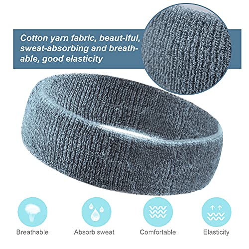4Pcs Cinta Sudor Cabeza Diadema Deportiva Hombres Mujeres Bandas de Sudor Cinta Pelo Tenis Banda Elástica de Pelo Antideslizante Absorbente de Humedad para Hombre Mujer Ciclismo Correr Tenis